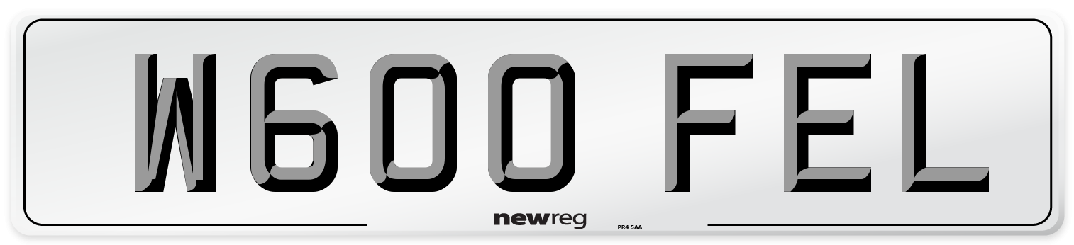 W600 FEL Number Plate from New Reg